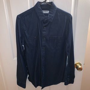 Express Dark Blue Denim Button Down